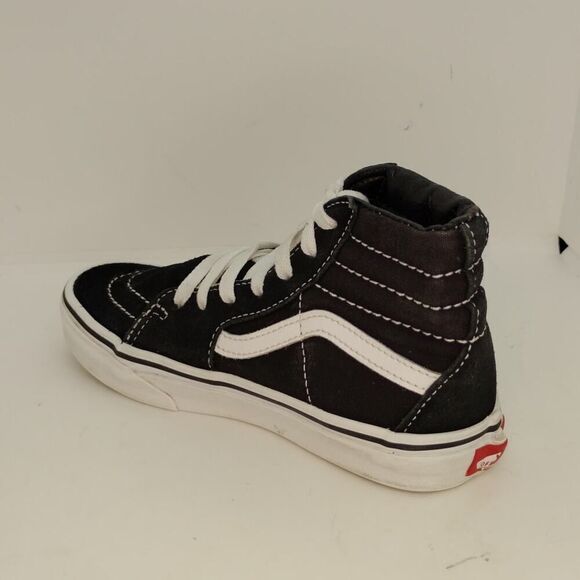VANS Off the Wall Boys Pre-owned Black Suede Hi-Top Sneakers - sz. 1 1/2 - Picture 2 of 7